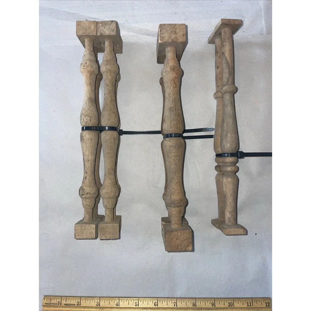 Wooden Chair Spindle Set 15 pcs Vintage Project Craft Building Furniture Art
